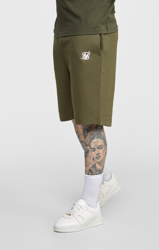 Khakifarbene Essential Shorts aus Fleece