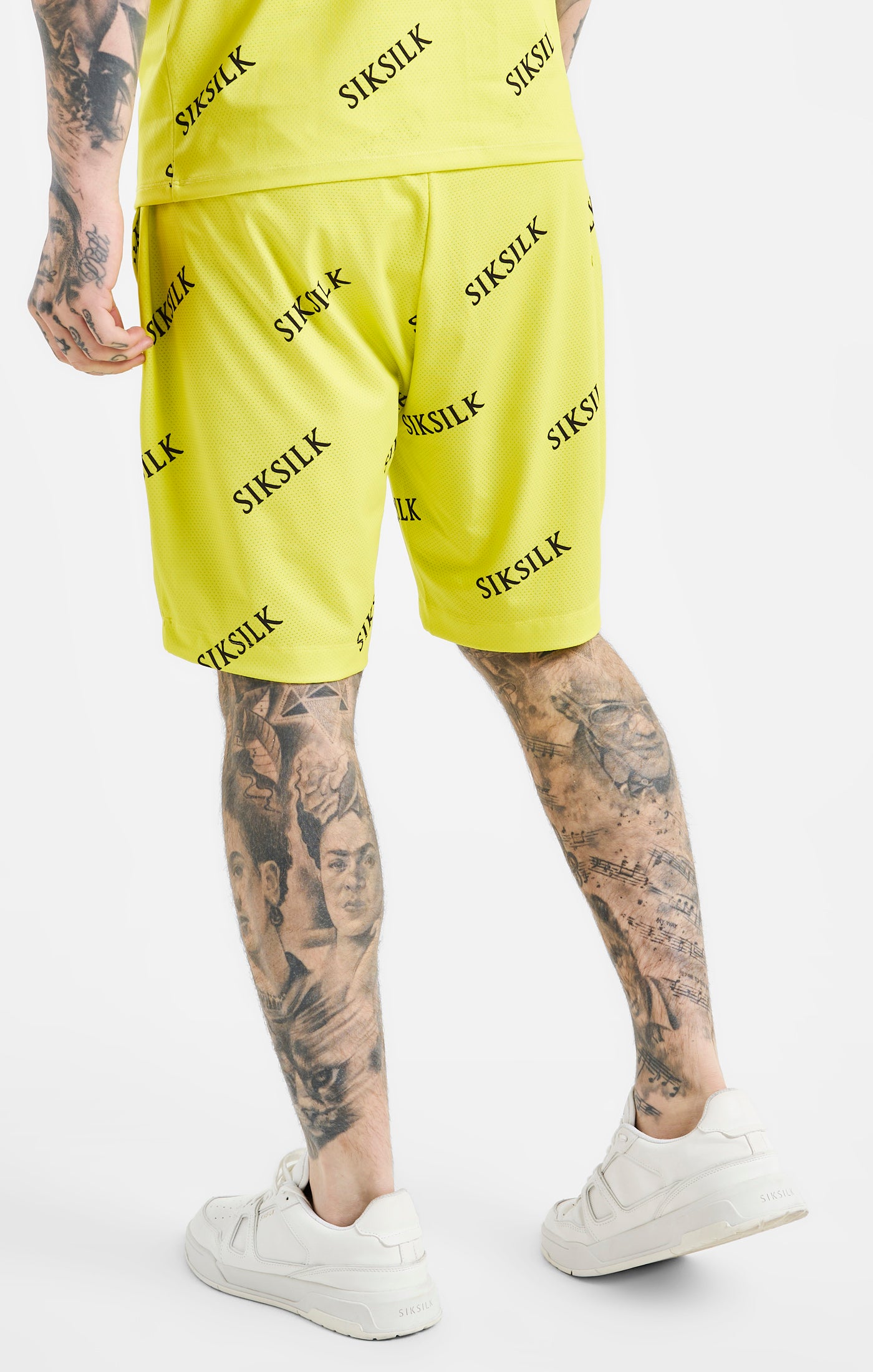 Yellow Logo Muscle Fit T-Shirt And Short Set (7)