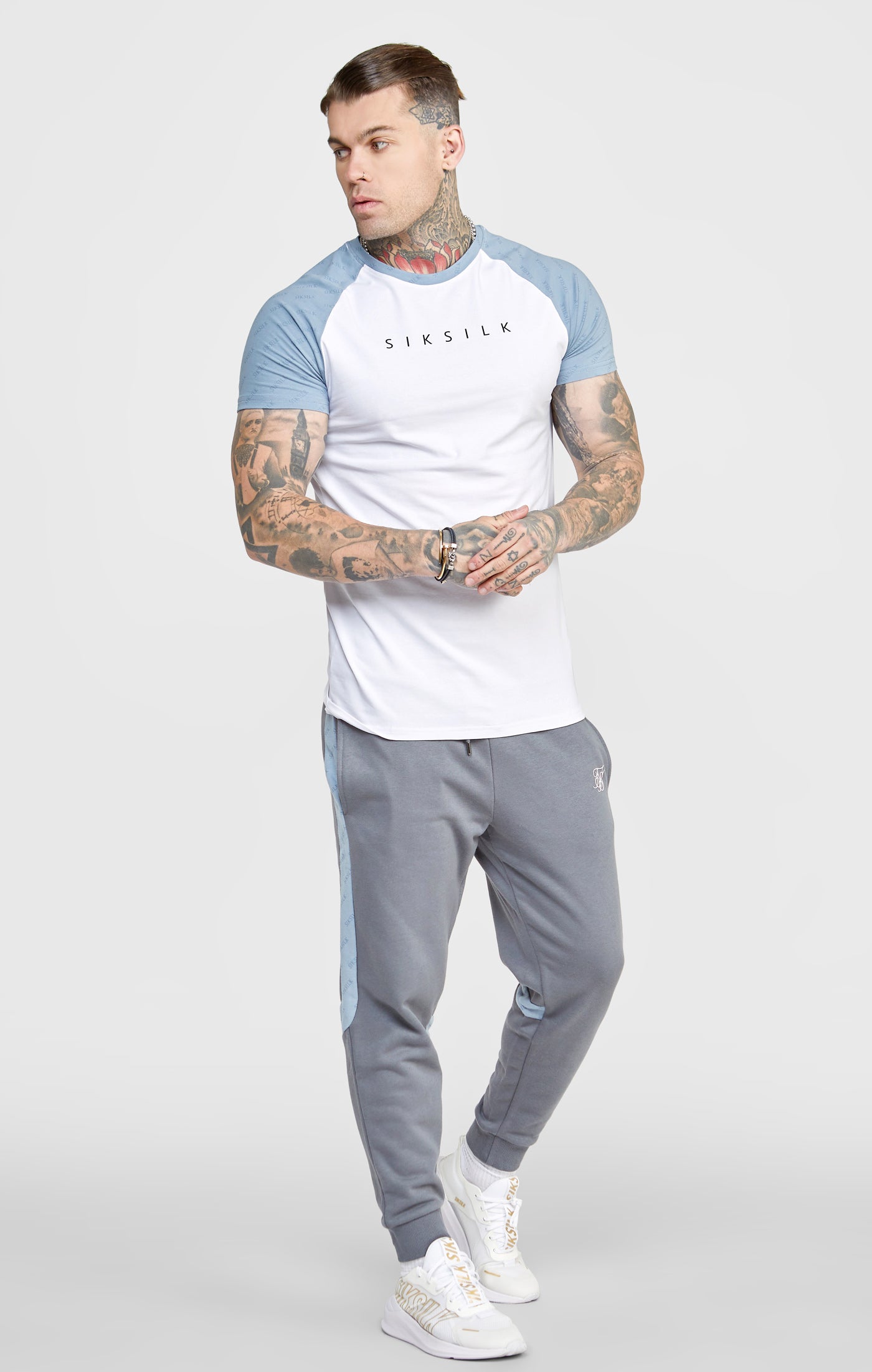 White Colour Block Muscle Fit T-Shirt (3)