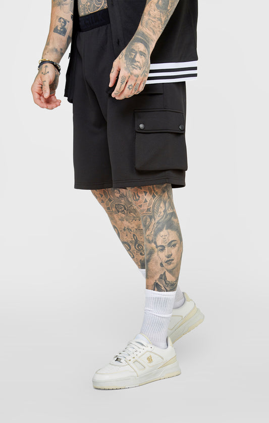 Schwarze lässige Cargo-Taschen-Shorts