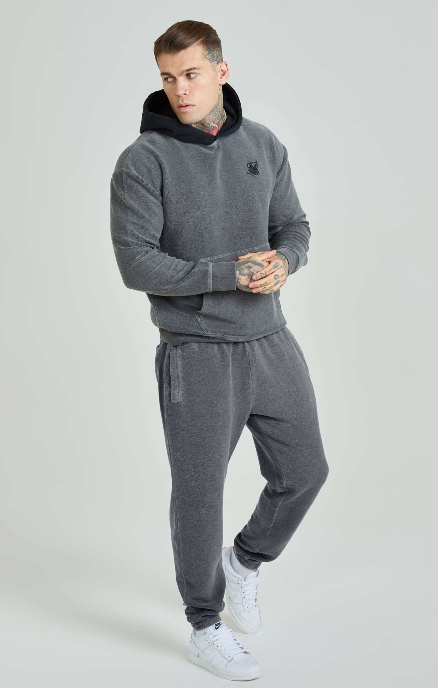 Grey Heavyweight Loopback Relaxed Joggers (1)