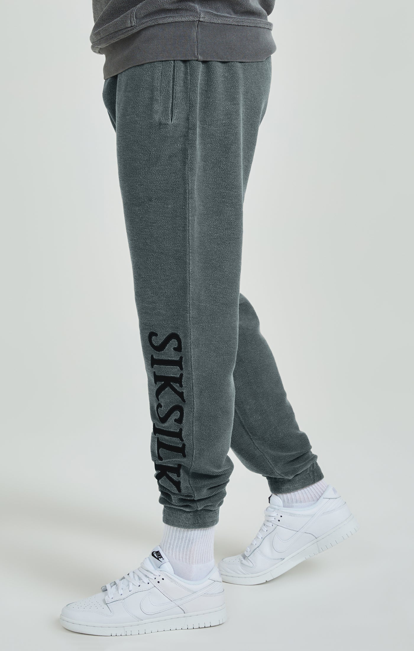 Grey Heavyweight Loopback Relaxed Joggers (2)