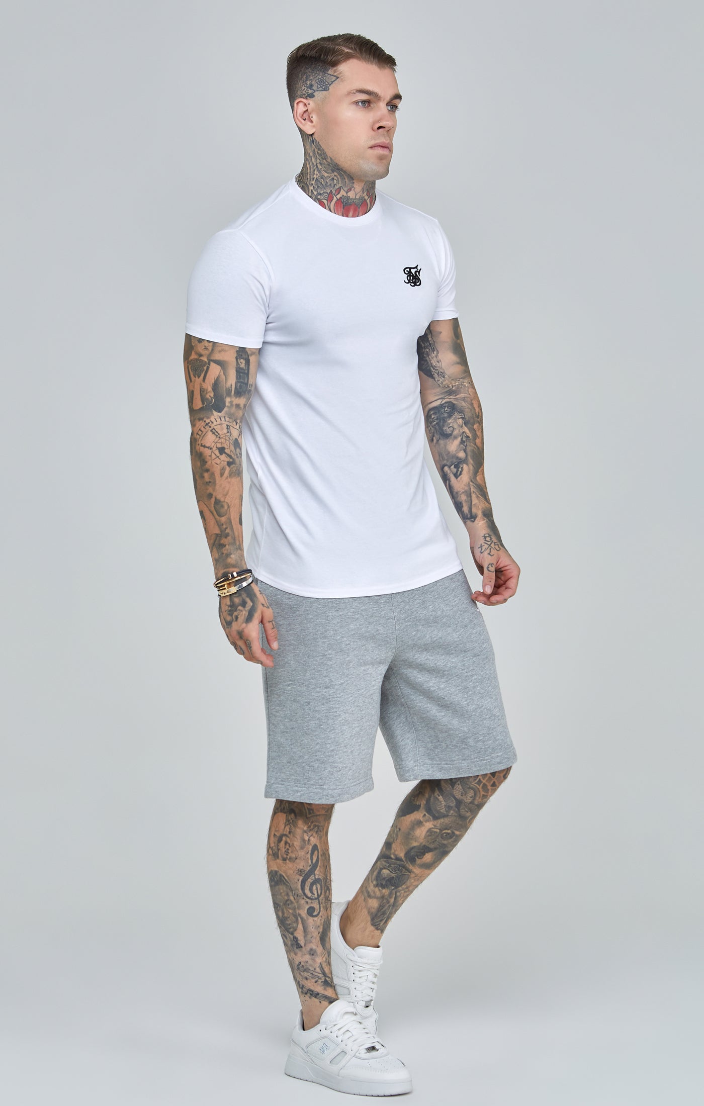 White Essential Short Sleeve Muscle Fit T-Shirt (3)