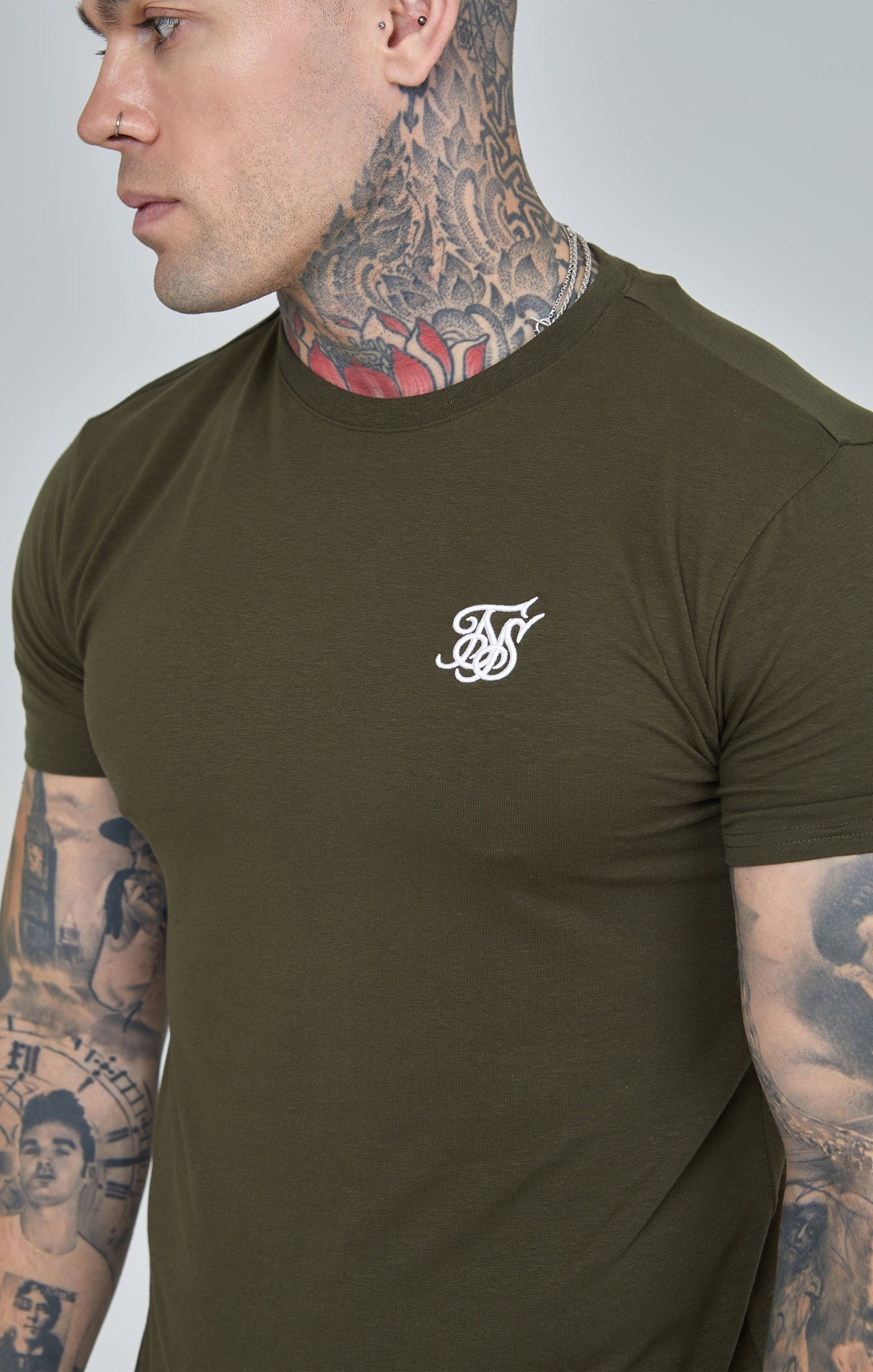 Khaki Essential Short Sleeve Muscle Fit T-Shirt (2)