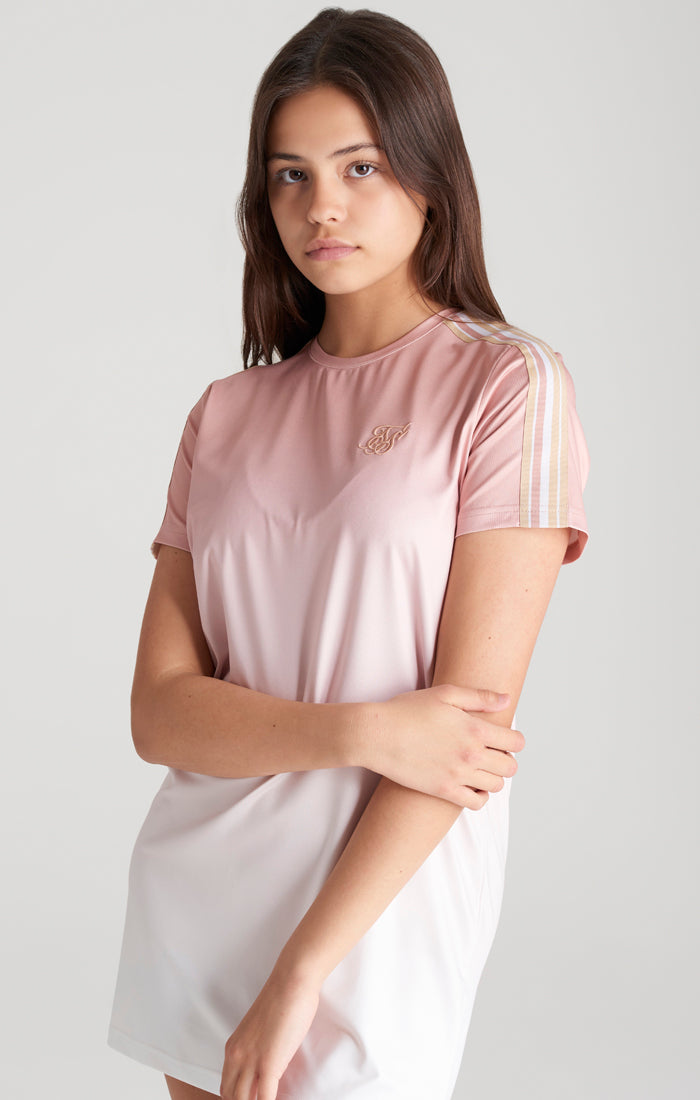 Mädchen Rosa Fade T-Shirt Kleid (1)