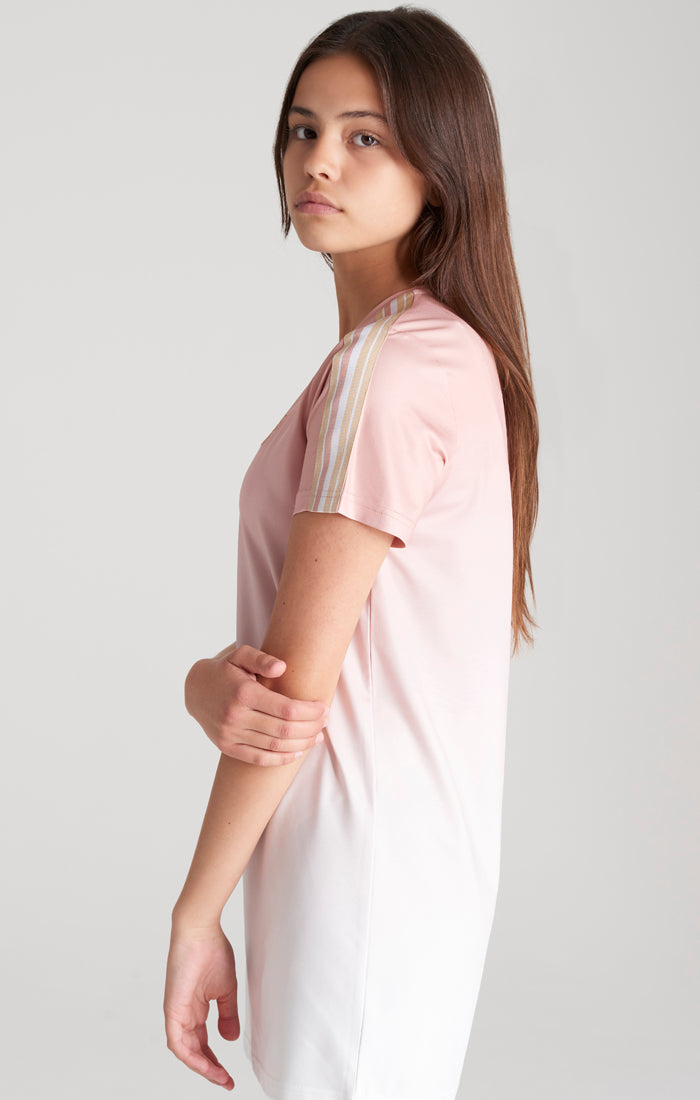 Mädchen Rosa Fade T-Shirt Kleid (2)