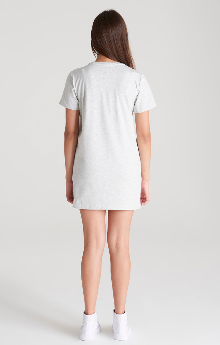 SikSilk Signature T-Shirt-Kleid - Schneeweiß meliert (4)