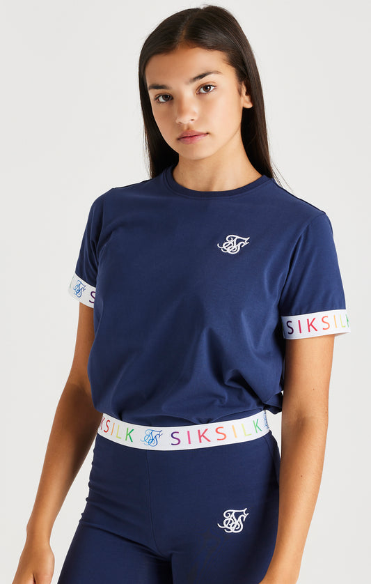 SikSilk Rainbow Boyfriend-T-Shirt – Marineblau