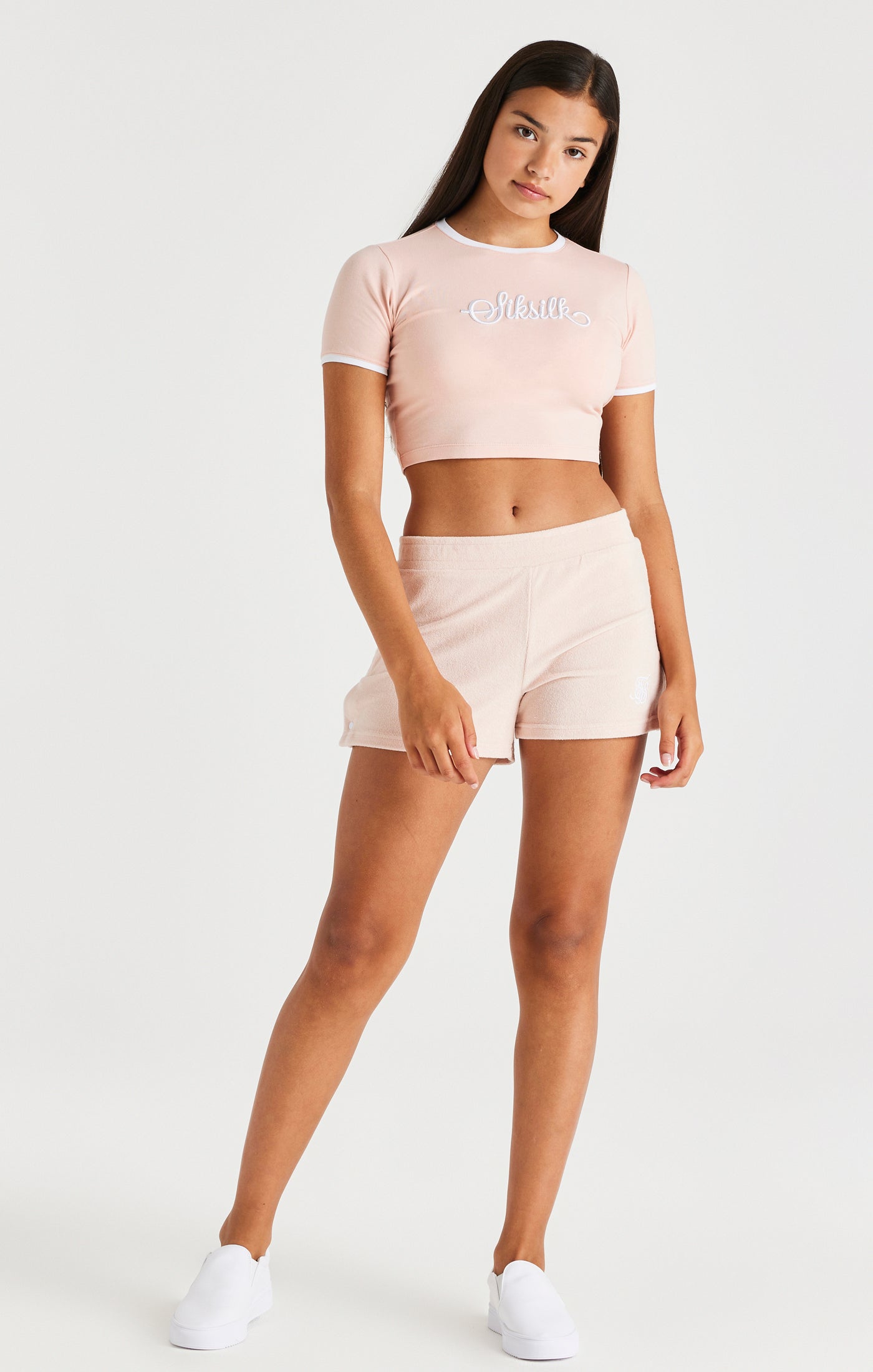 SikSilk Towelling Popper Shorts - Pink (2)