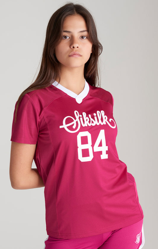 Rosa Retro-Fußball-Trikot für Mädchen