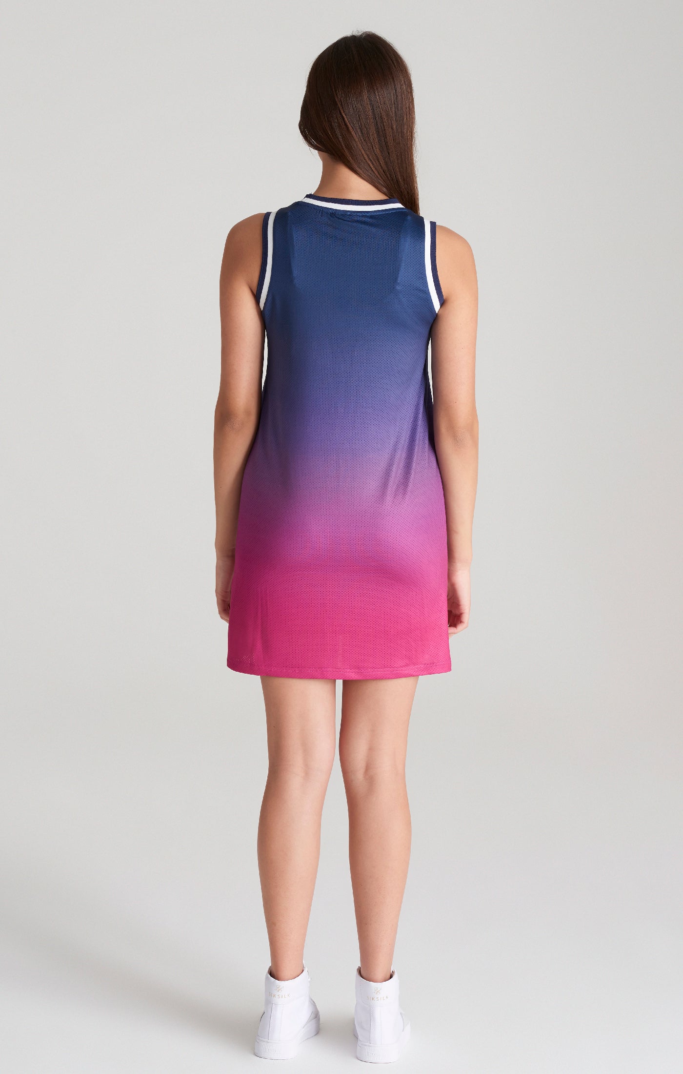 SikSilk Kleid aus Mesh im Basketball-Stil - Marineblau &amp; Rosa (4)