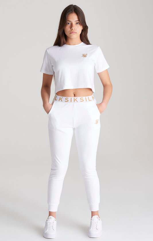 SikSilk Basic Cropped-T-Shirt - Weiß