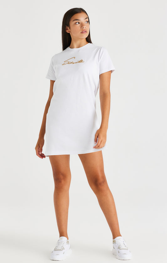 SikSilk Signature T-Shirt Dress - White