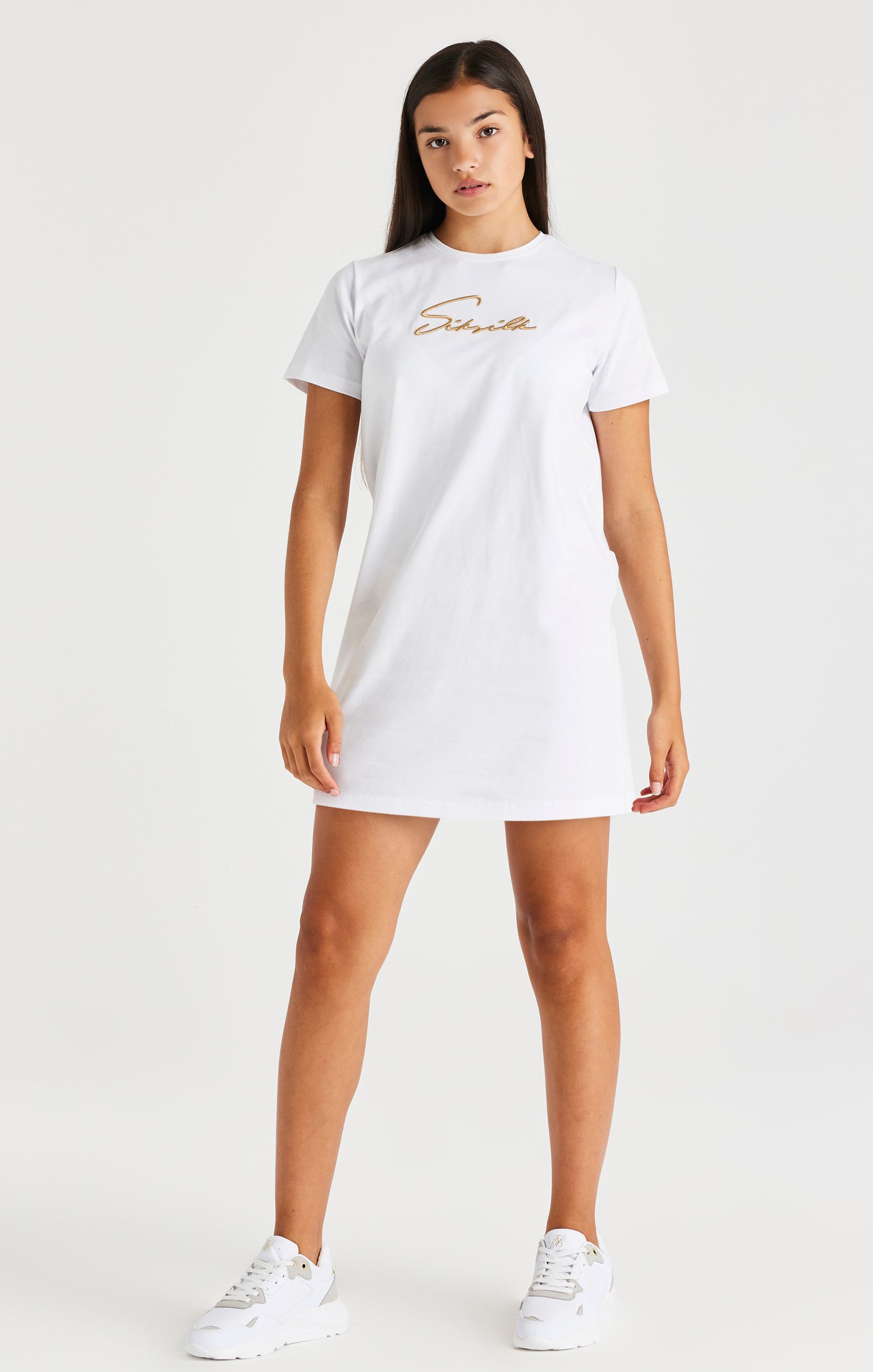 SikSilk Signature T-Shirt Dress - White (3)
