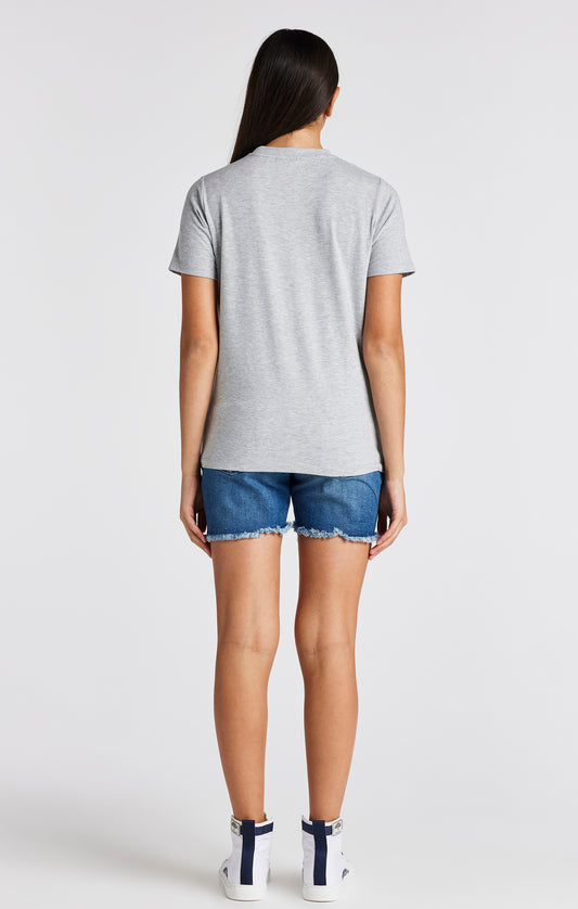 Girls Grey Marl Branded T-Shirt