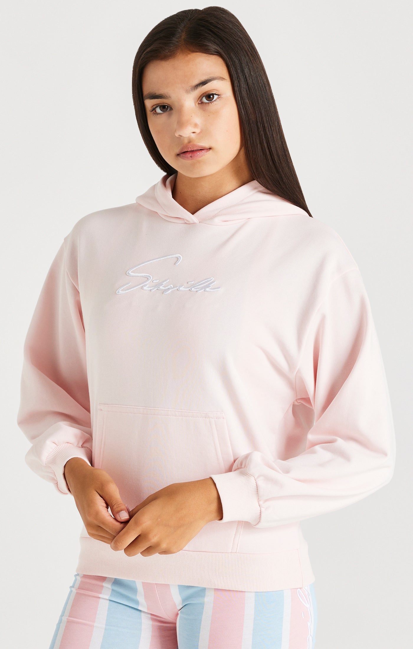 SikSilk Relaxed Fit Signature Hoodie - Pink (6)