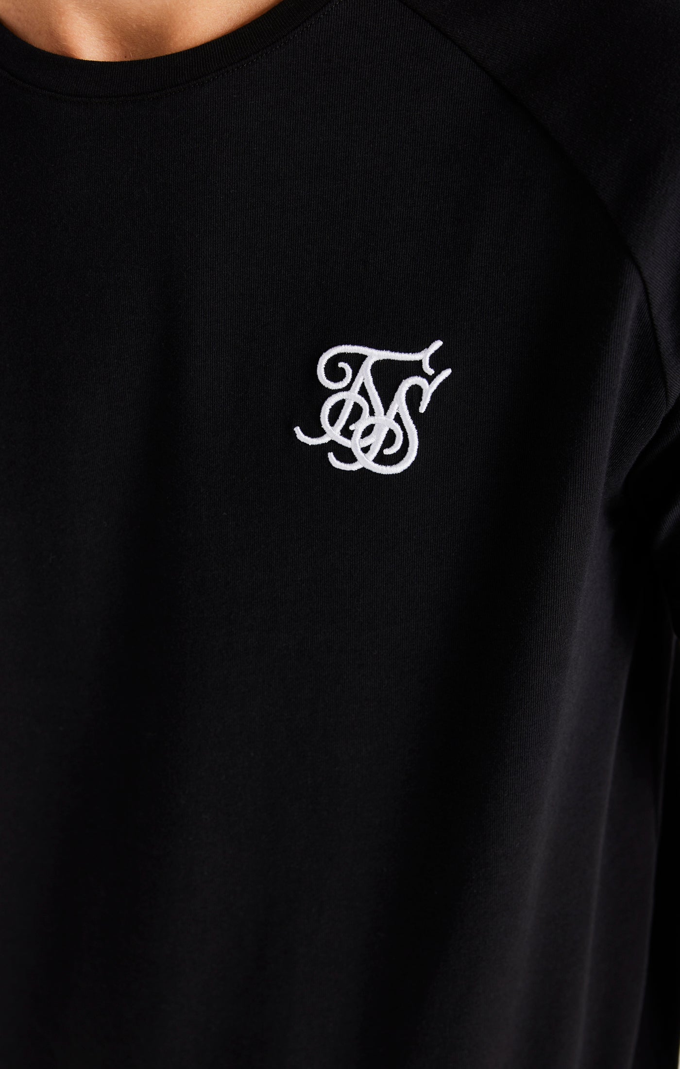 SikSilk T-Shirt mit Bereich mit Fade-out und Raglanärmeln – Schwarz (1)