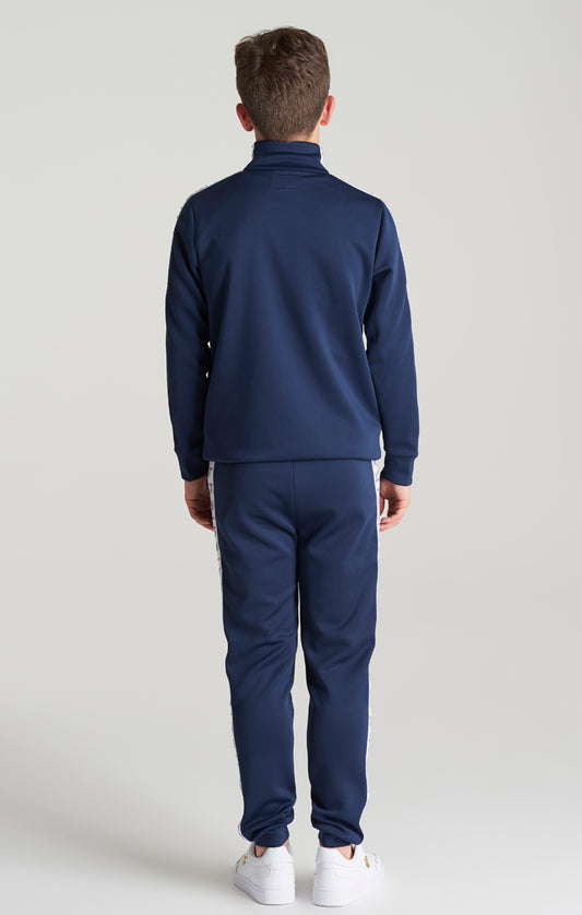 SikSilk Sweatshirt 'Medley' mit kurzem Reißverschluss – Marineblau