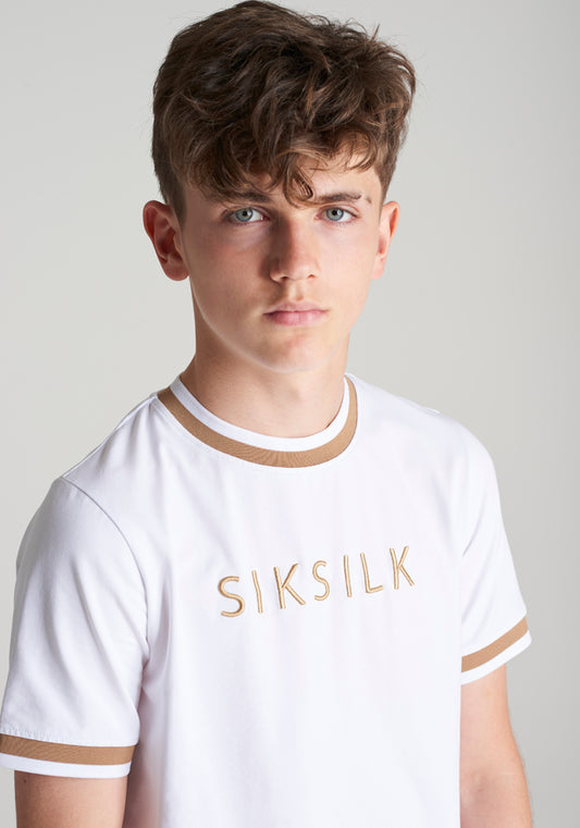 SikSilk T-Shirt ‚Platinum‘ – Weiß