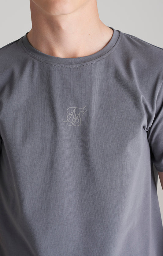 SikSilk Alloy T-Shirt mit Print - Grau & Silber