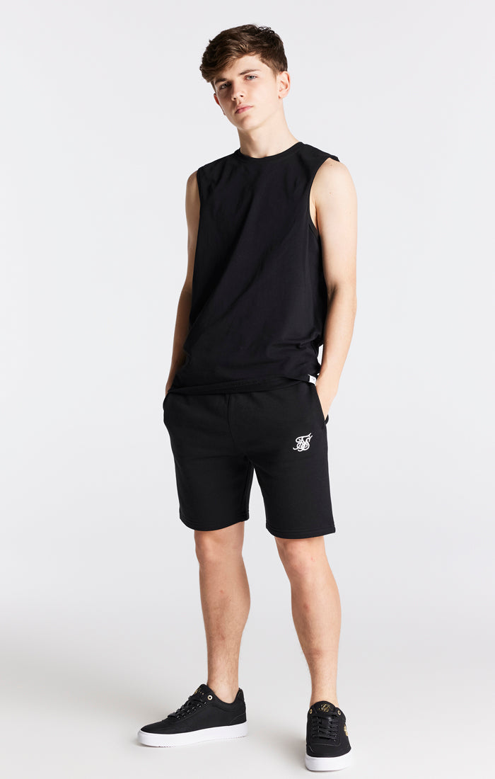 Schwarze Essentials Fleece Shorts für Jungen (2)