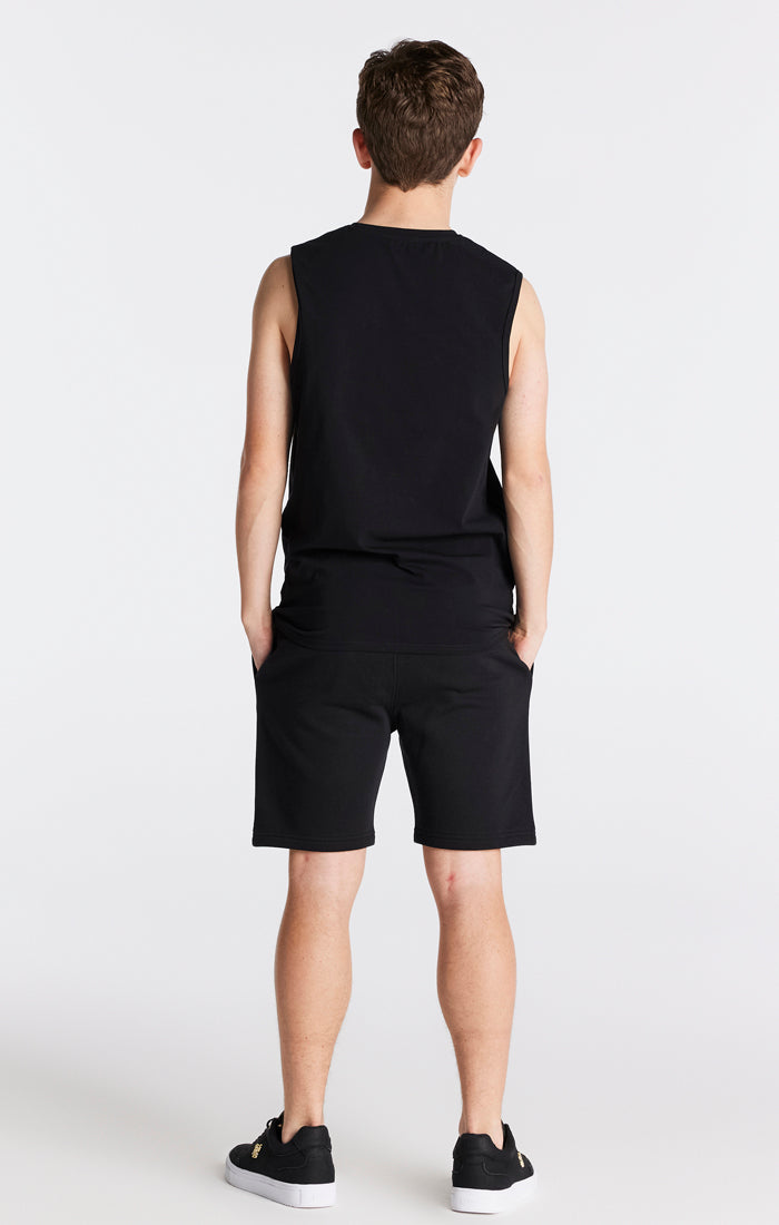 Schwarze Essentials Fleece Shorts für Jungen (4)
