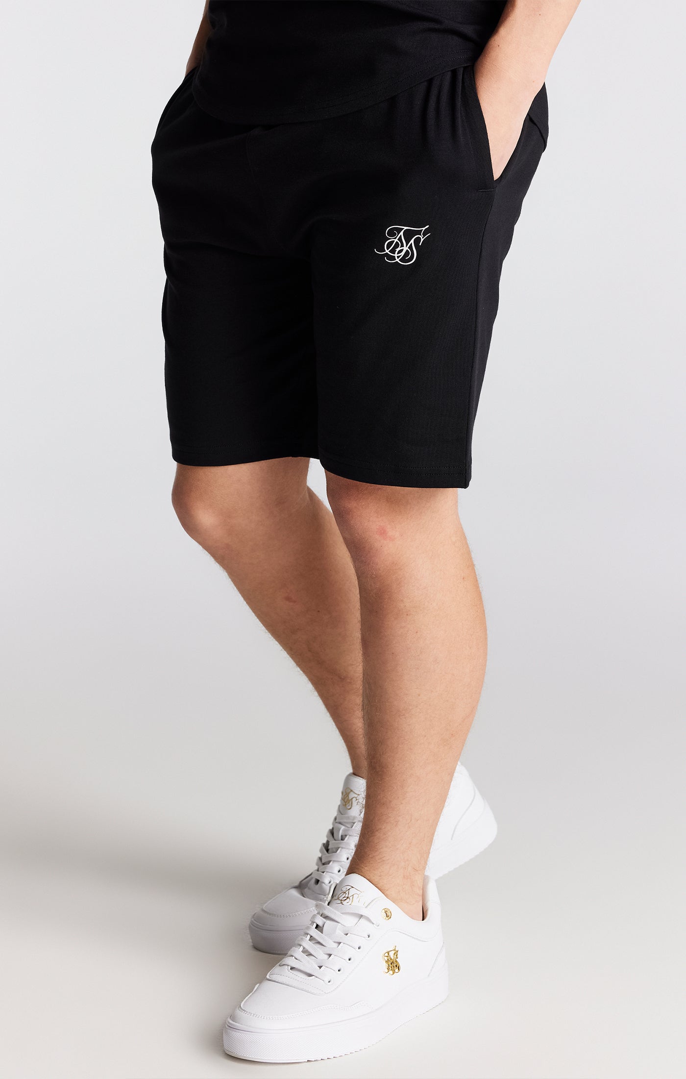 SikSilk T-Shirt &amp; Shorts Twinset – Schwarz (4)
