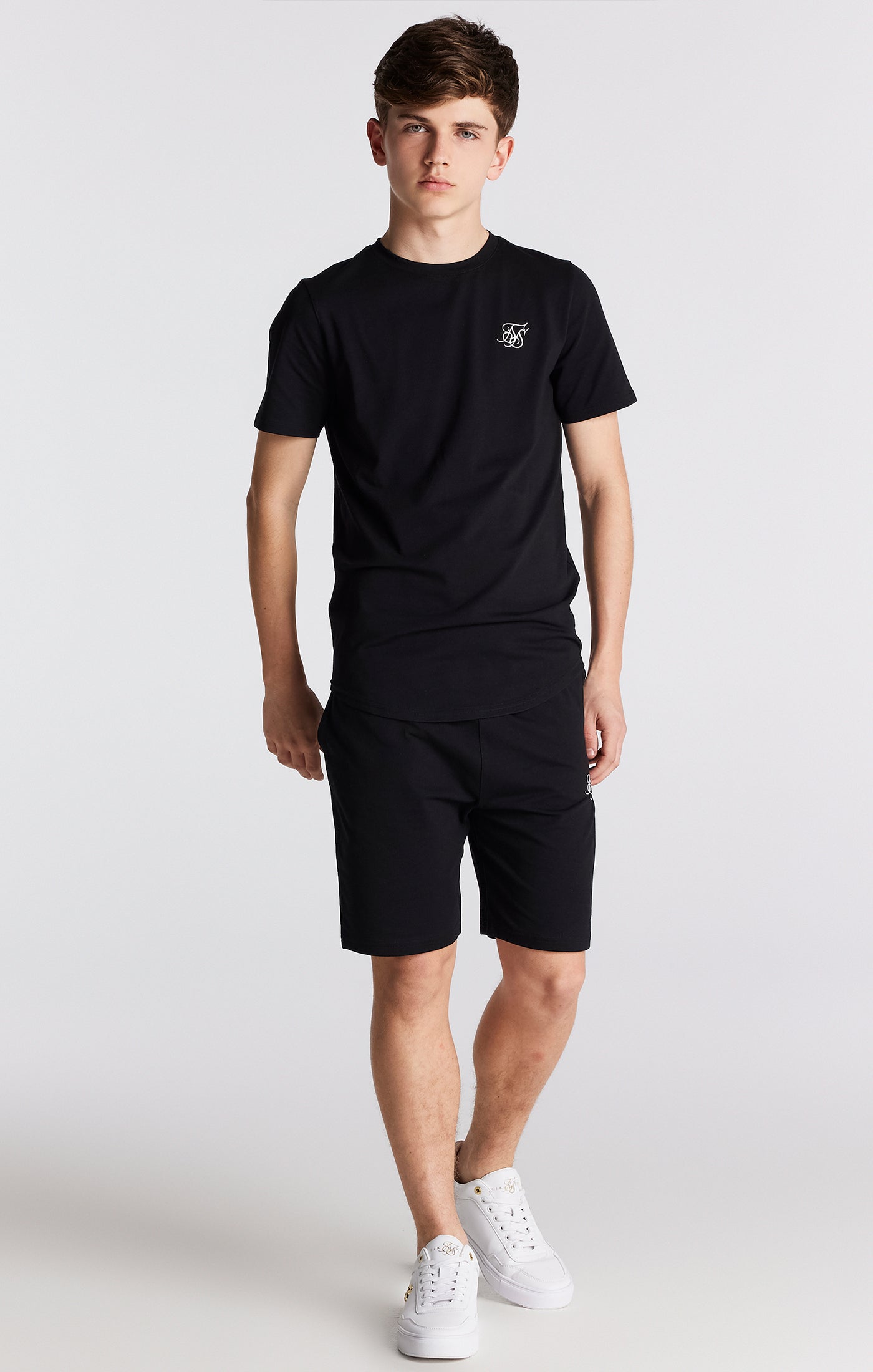 SikSilk T-Shirt &amp; Shorts Twinset – Schwarz