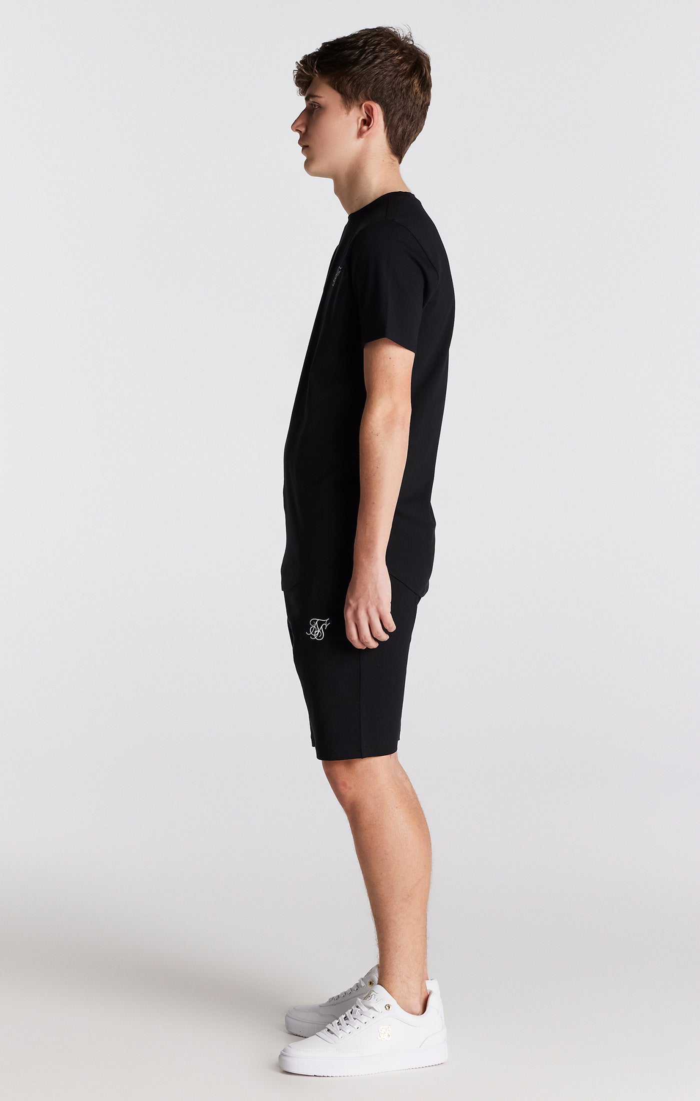 SikSilk T-Shirt &amp; Shorts Twinset – Schwarz (1)