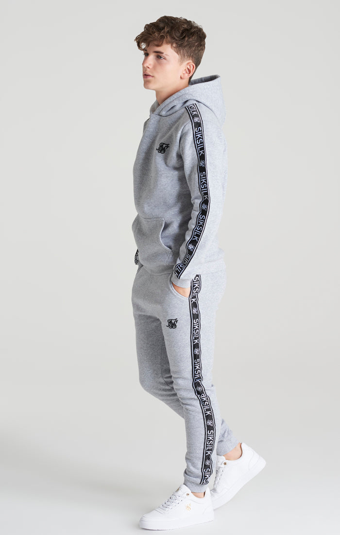 SikSilk Trainingsanzug aus Fleece mit Streifen – Graumeliert (2)