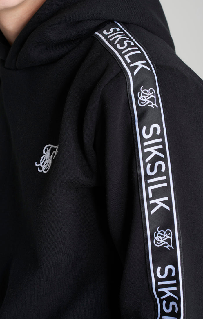 SikSilk Trainingsanzug aus Fleece mit Streifen – Schwarz (5)