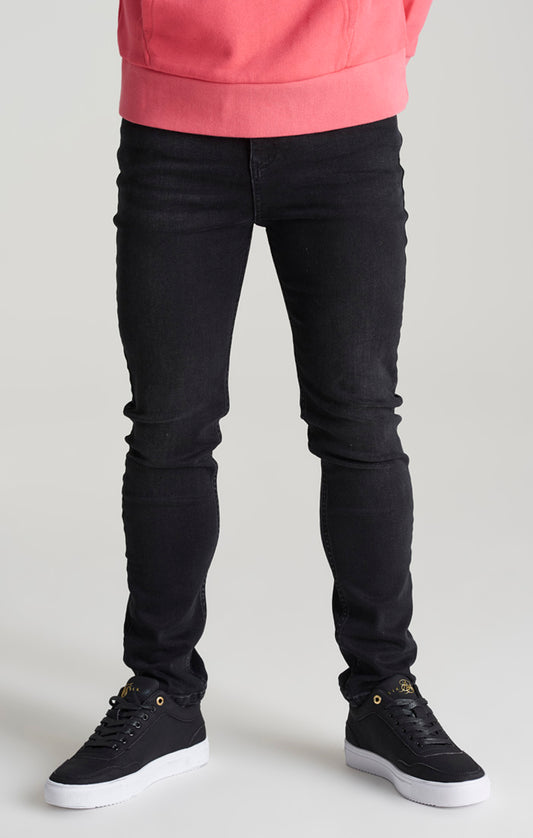 Schwarze schmale Denim-Jeans mit Essentials-Effekt für Jungen