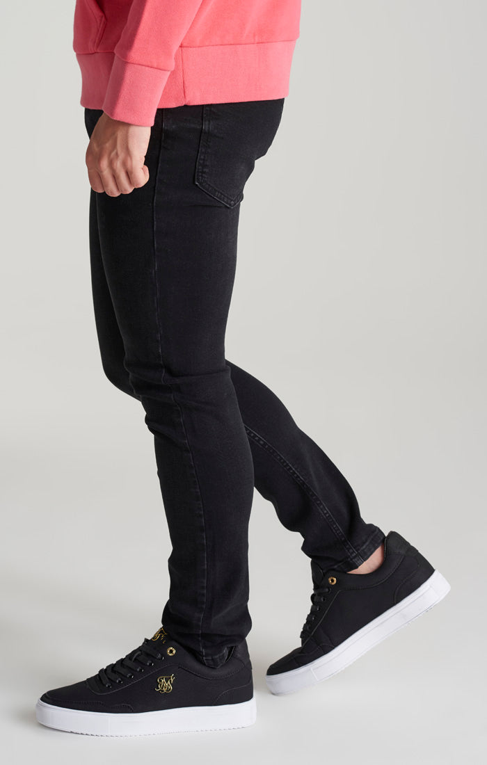 Schwarze schmale Denim-Jeans mit Essentials-Effekt für Jungen (1)