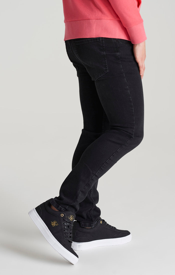 Schwarze schmale Denim-Jeans mit Essentials-Effekt für Jungen (2)
