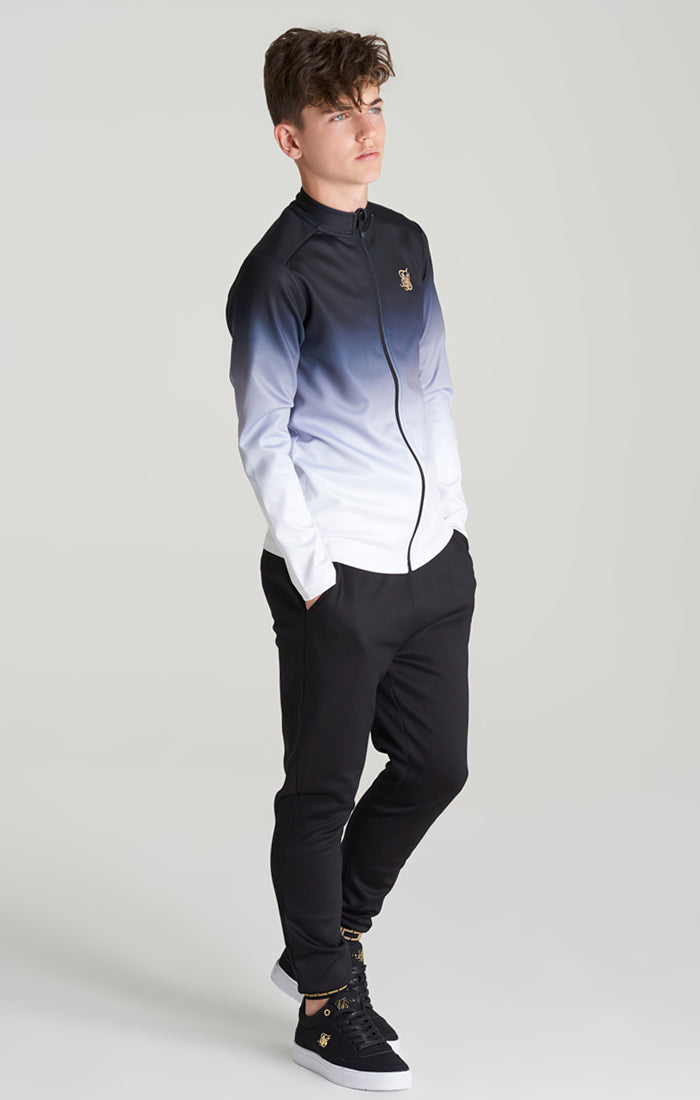 SikSilk Hochgeschlossene Trainingsjacke mit Lurex – Schwarz und Weiß (4)