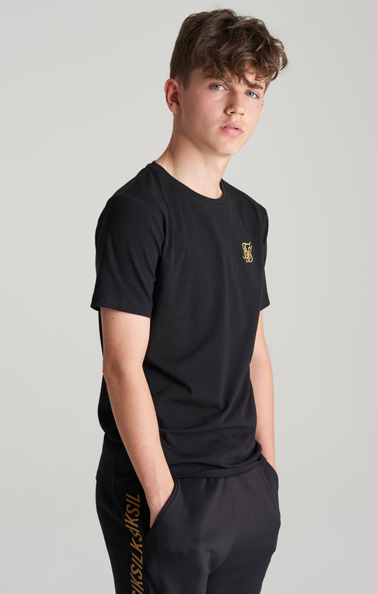 SikSilk T-Shirt mit Lurex – Schwarz und Gold