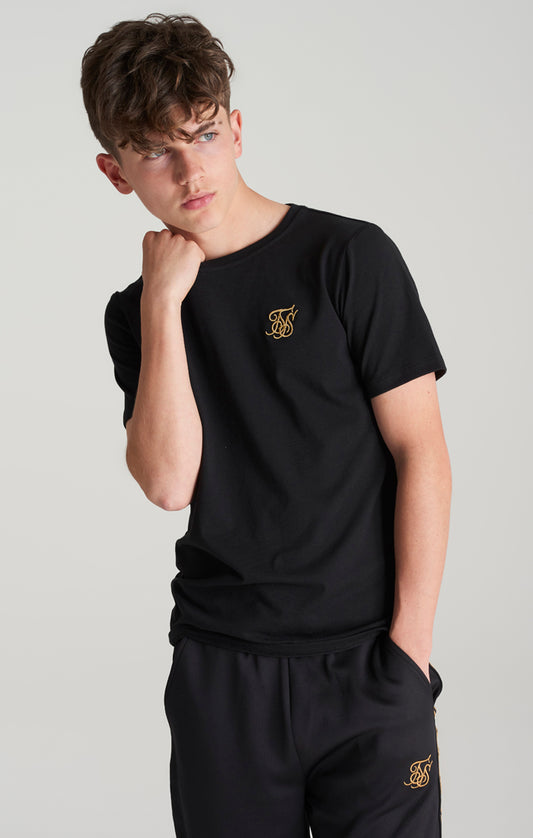 SikSilk T-Shirt mit Lurex – Schwarz und Gold