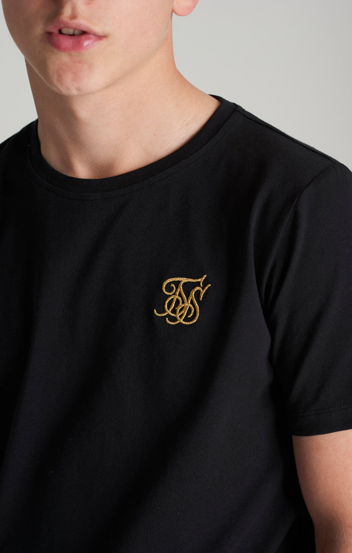 SikSilk T-Shirt mit Lurex – Schwarz und Gold (2)