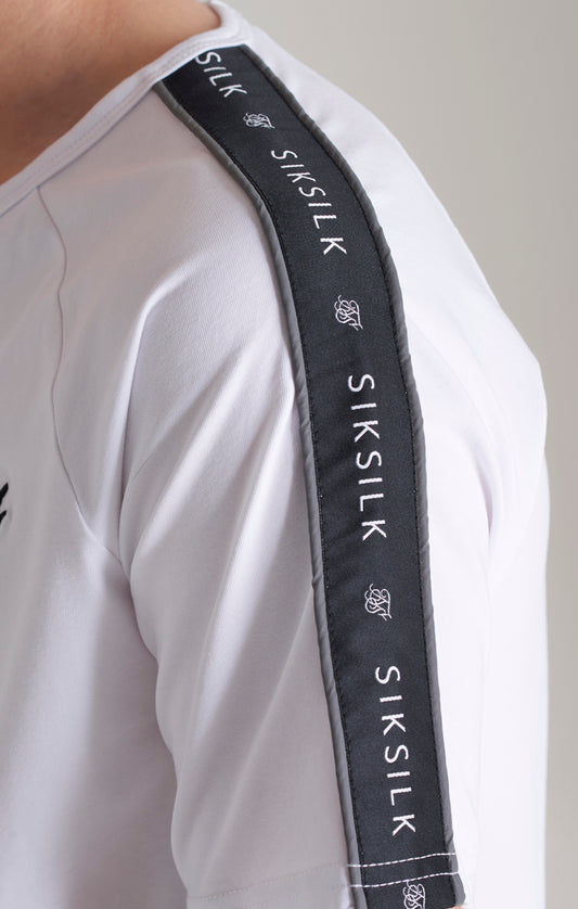 SikSilk Fusion T-Shirt mit Raglanärmeln - Weiß