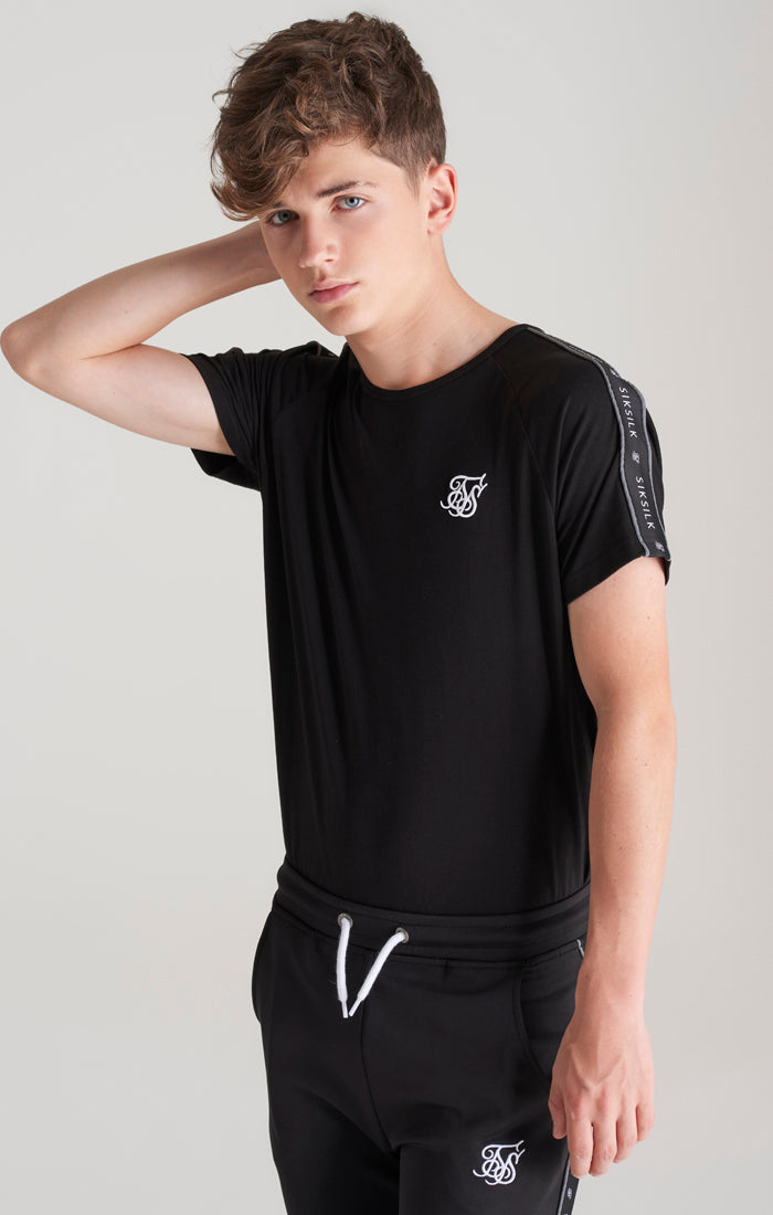 SikSilk Fusion T-Shirt mit Raglanärmeln - Schwarz (1)