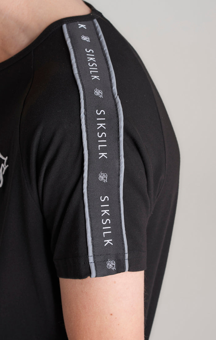 SikSilk Fusion T-Shirt mit Raglanärmeln - Schwarz (2)