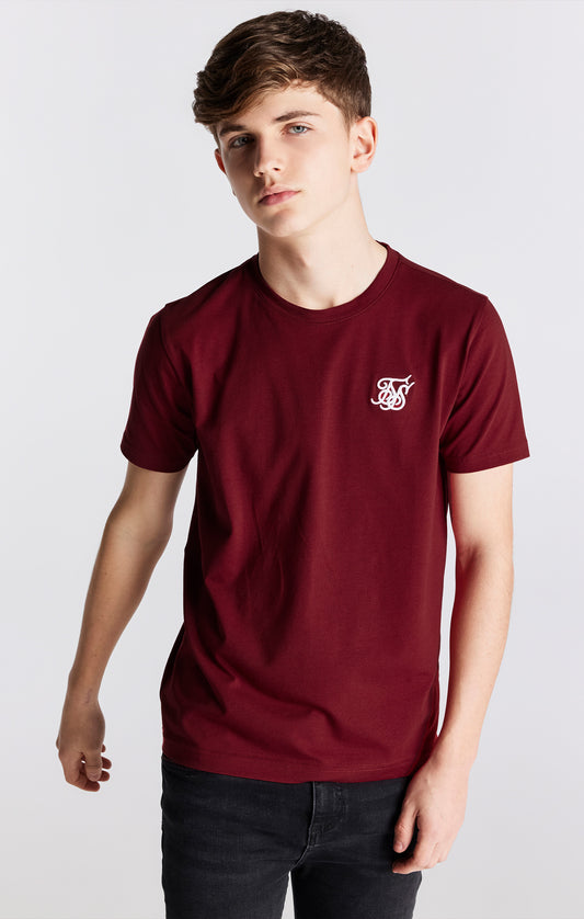 Boys Burgundy Essentials Short Sleeve T-Shirt