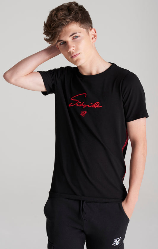 SikSilk Flieger-T-Shirt - Schwarz & Rot
