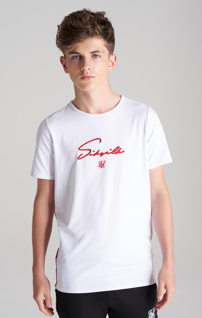 SikSilk Flieger-T-Shirt - Weiß &amp; Rot