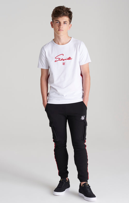 SikSilk Flieger-T-Shirt - Weiß & Rot
