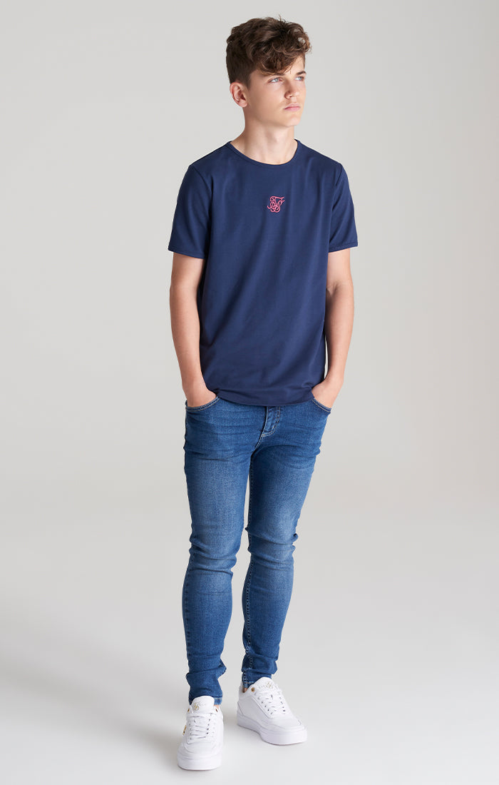 SikSilk Covert T-Shirt - Marineblau &amp; Rosa (4)