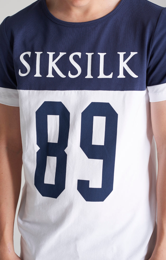 SikSilk 89 Marken-T-Shirt - Marineblau &amp; Weiß (1)