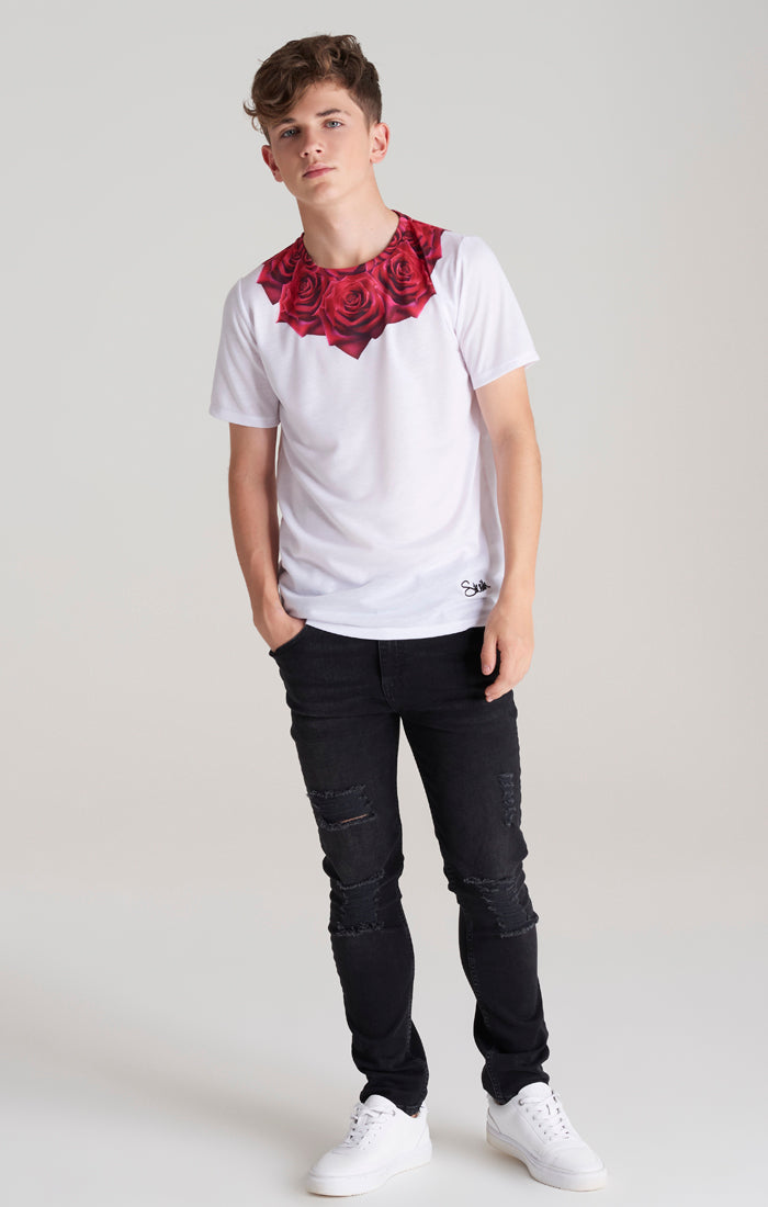 T Shirt mit Weißer Rose für Jungen (1)