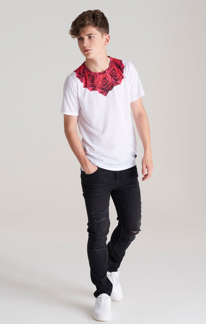 T Shirt mit Weißer Rose für Jungen (2)