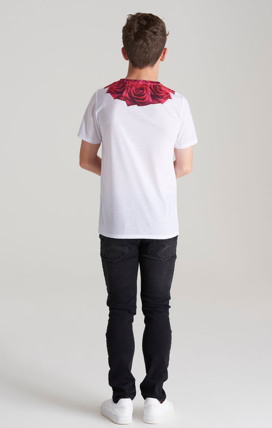 T Shirt mit Weißer Rose für Jungen